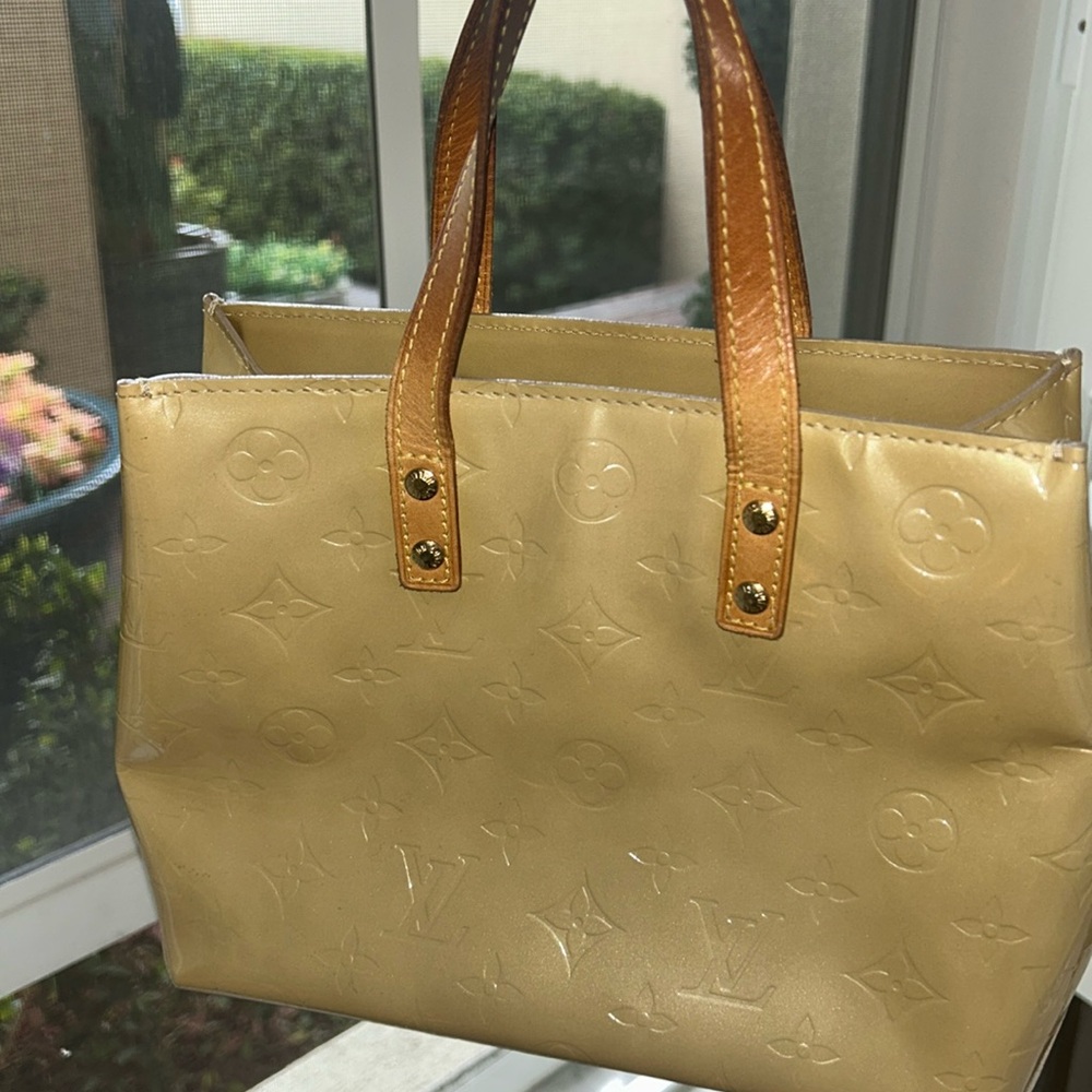 Auth Louis Vuitton Vernis Reade PM Cream Tan Lt Beige Purse Bag Luxury Designer - Picture 15 of 17